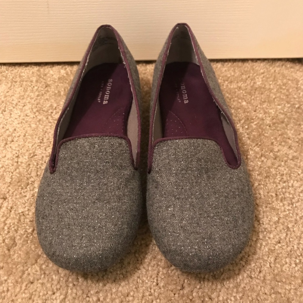 Sparkly Grey & Purple Sonoma Memory Foam Flats